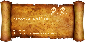 Pszotka Róza névjegykártya